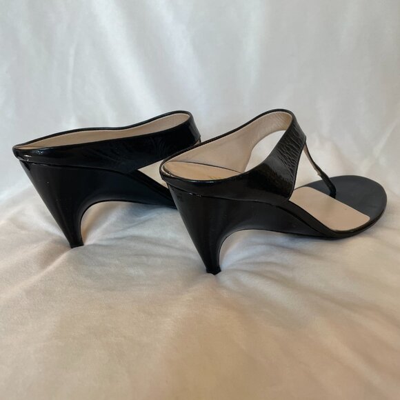 Prada Patent Leather Heeled Black Sandals - Picture 2 of 4